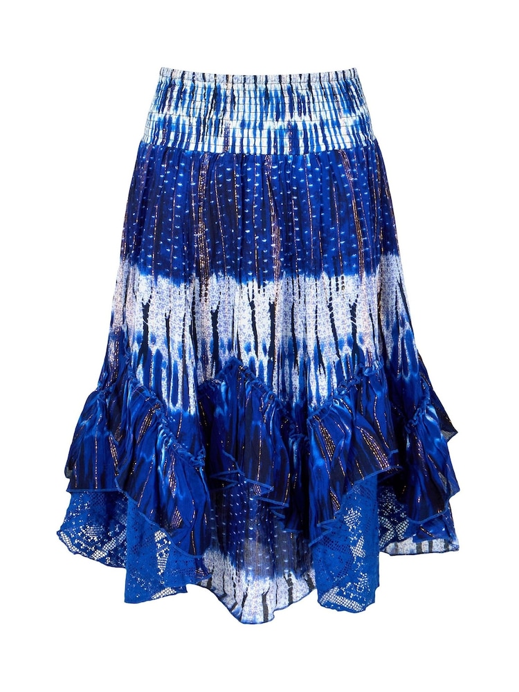 Joe Browns Summery Tie-Dye Shimmer Detail Knee-Length Skirt - Imaginea 5 din 5