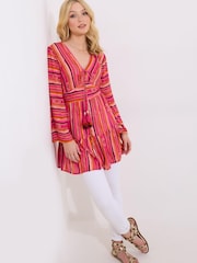 Joe Browns Pink Slim Fit Bold Striped Tunic - Image 1 of 5