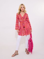 Joe Browns Pink Slim Fit Bold Striped Tunic - Image 3 of 5