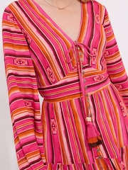 Joe Browns Pink Slim Fit Bold Striped Tunic - Image 4 of 5