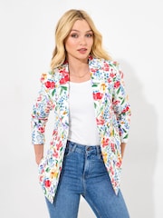 Joe Browns White Floral Print Co-Ord Jacket - Image 2 of 8
