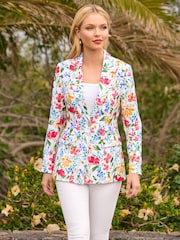 Joe Browns White Floral Print Co-Ord Jacket - Image 6 of 8