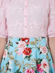 Joe Browns Blue Flattering Vintage Rose Print Full Skirt - Image 4 of 5