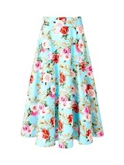Joe Browns Blue Flattering Vintage Rose Print Full Skirt - Image 5 of 5