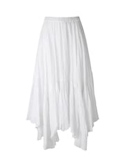 Joe Browns White Boho Handkerchief Hem 100% Cotton Maxi Skirt - Image 8 of 8