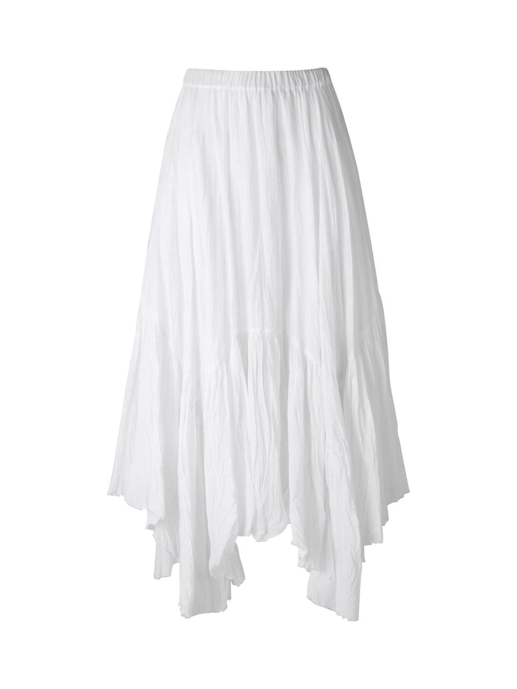 Joe Browns White Boho Handkerchief Hem 100% Cotton Maxi Skirt - Image 8 of 8