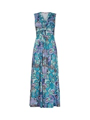 Joe Browns Blue Sleeveless Twist Front Printed Jersey Maxi Dress - Image 5 of 5