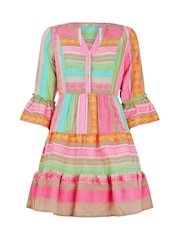 Joe Browns Pink Boho Jacquard Flared Sleeve Tunic Mini Dress - Image 5 of 5