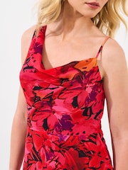 Joe Browns Red Bold Statement Floral Asymmetric Bodycon Maxi Dress - Image 3 of 7
