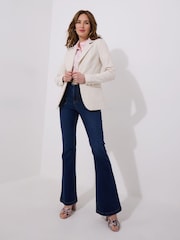 Joe Browns Cream Floral Embroidered Linen Mix Jacket - Image 2 of 5