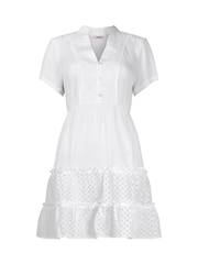 Joe Browns White Longline Embroidered Bib Broderie Hem Tunic - Image 7 of 7