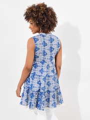 Joe Browns Blue Pom Pom Trim Tassel Tie Relaxed Tunic - Image 4 of 7