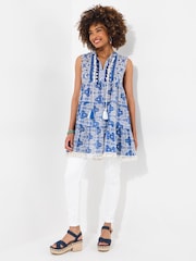 Joe Browns Blue Pom Pom Trim Tassel Tie Relaxed Tunic - Image 5 of 7