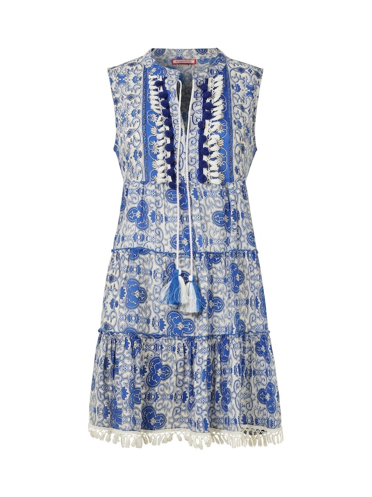 Joe Browns Blue Pom Pom Trim Tassel Tie Relaxed Tunic - Image 7 of 7