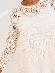 Joe Browns Natural Earthy Crochet 100% Cotton Knit Top - Image 4 of 5