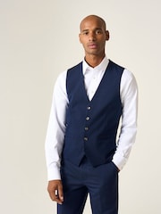 Azul - Skopes Tailored Fit Caspian Single Breasted Stretch Look Suit Waistcoat - Imagen 1 de 4