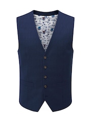 Azul - Skopes Tailored Fit Caspian Single Breasted Stretch Look Suit Waistcoat - Imagen 3 de 4