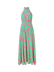 Joe Browns Green Petite Flattering Abstract Floral Print Halterneck Maxi Dress - Image 7 of 7