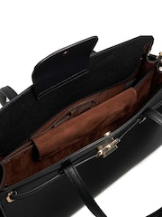 Dune London Black Define Large Belted Tote Bag - Image 3 of 6