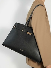 Dune London Black Define Large Belted Tote Bag - Image 6 of 6