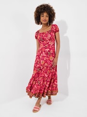 Joe Browns Pink Petite Printed Maxi Dress - Image 1 of 7