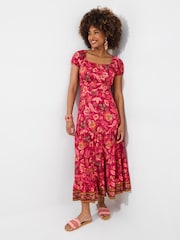 Joe Browns Pink Petite Printed Maxi Dress - Image 5 of 7