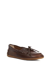 Dune London Brown Gala Boat Shoes - Image 3 of 6