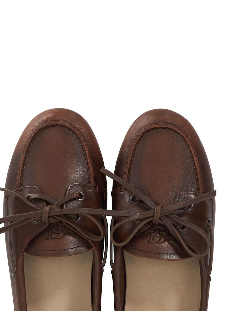 Dune London Brown Gala Boat Shoes - Image 6 of 6