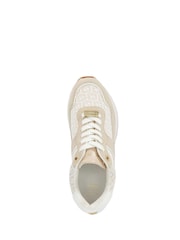 Dune London Cream Escapade Mix Material Platform Trainers - Image 4 of 6