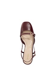 Dune London Red Definition Square Toe Slingback Shoes - Image 5 of 6