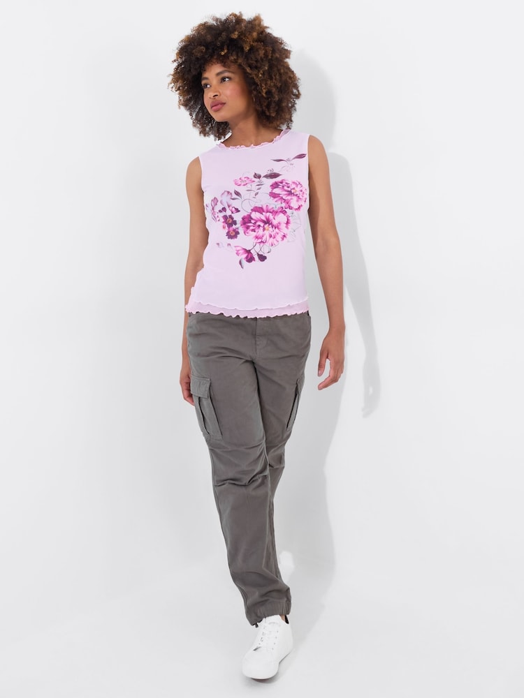 Joe Browns Pink Layered Mesh Floral Sleeveless Top - Image 2 of 5