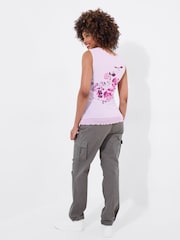 Joe Browns Pink Layered Mesh Floral Sleeveless Top - Image 4 of 5