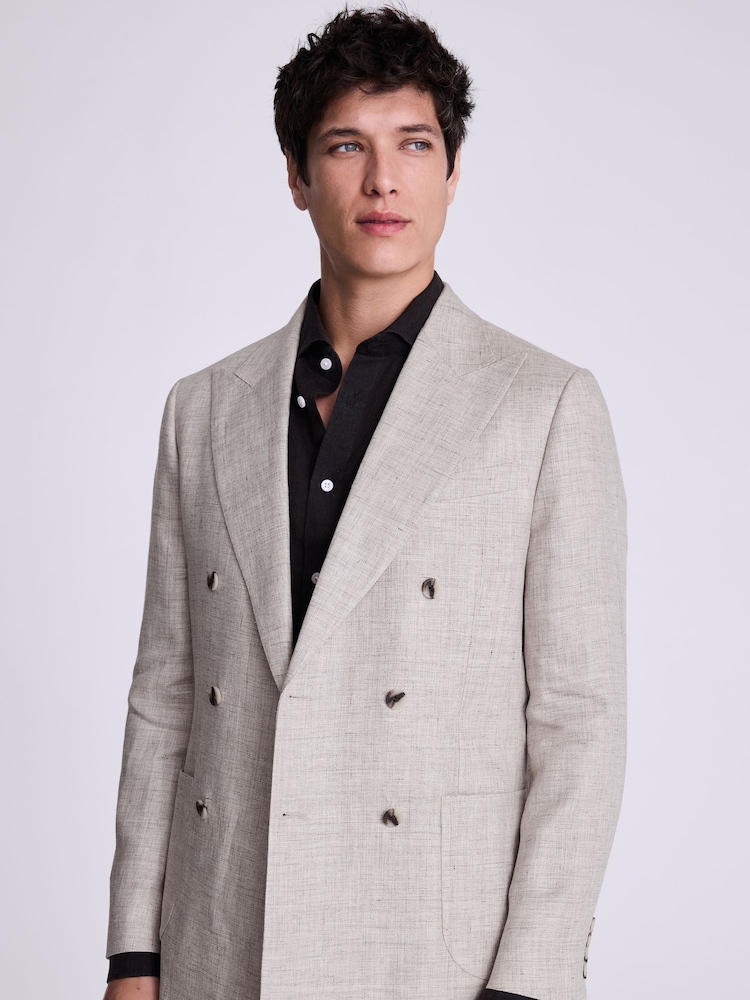 MOSS Natural Tailored Fit Beige Linen Jacket - Image 1 of 4 MOSS Natural Tailored Fit Beige Linen Jacket - Image 1 of 4