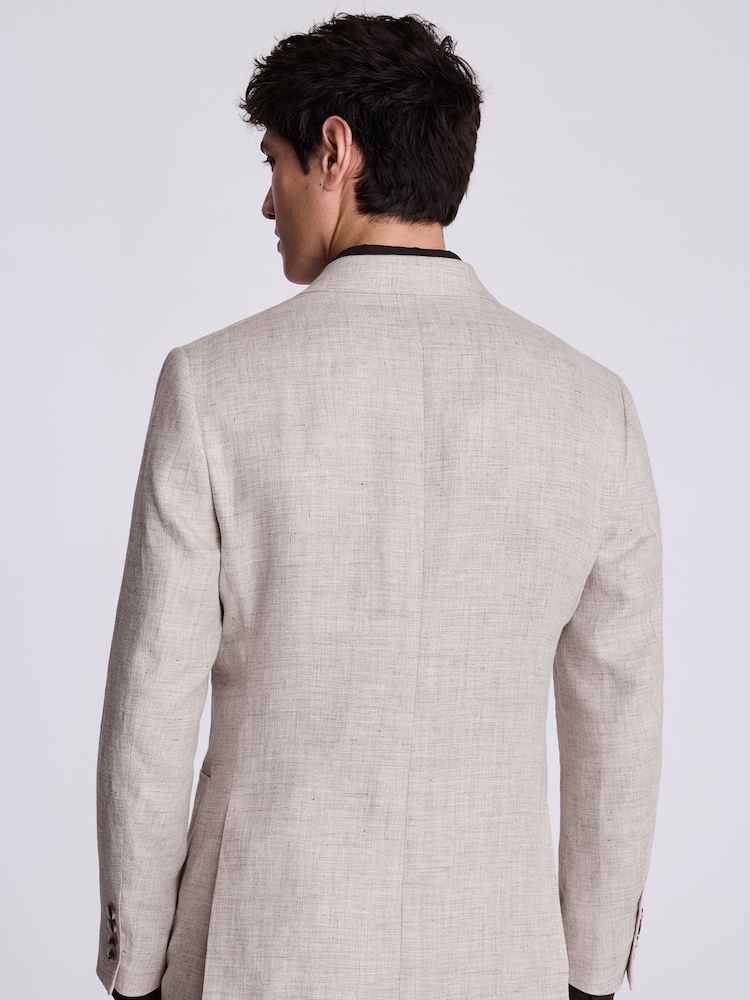 MOSS Natural Tailored Fit Beige Linen Jacket - Image 2 of 4