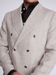 MOSS Natural Tailored Fit Beige Linen Jacket - Image 4 of 4