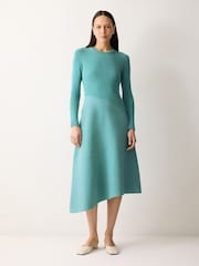 Jigsaw Blue Knit And Jersey Dress - Image 5 of 7