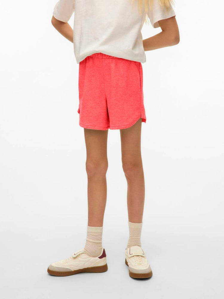 VERO MODA Girls Pink Mid Rise Jersey Sweat Shorts - Image 1 of 3 VERO MODA Girls Pink Mid Rise Jersey Sweat Shorts - Image 1 of 3