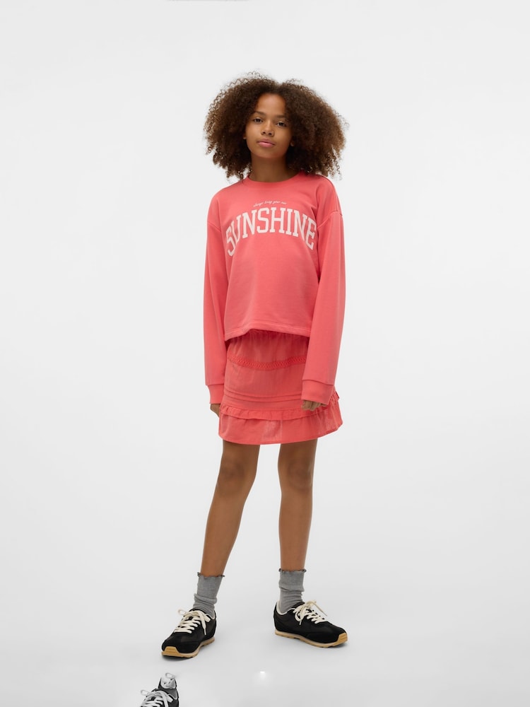 VERO MODA Pink Graphic Logo Sweatshirt - Image 2 of 3