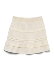 VERO MODA Cream Elasticated Waist Woven Mini Skirt - Image 4 of 5
