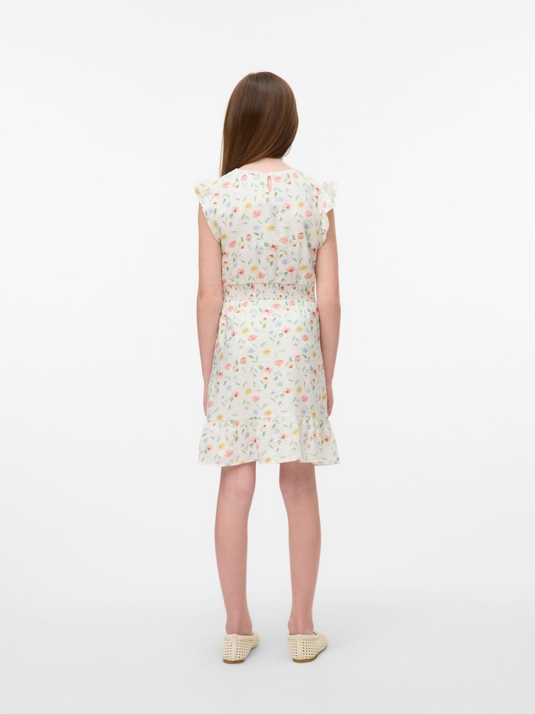 VERO MODA White Floral Frill Short Dress - Image 2 of 4