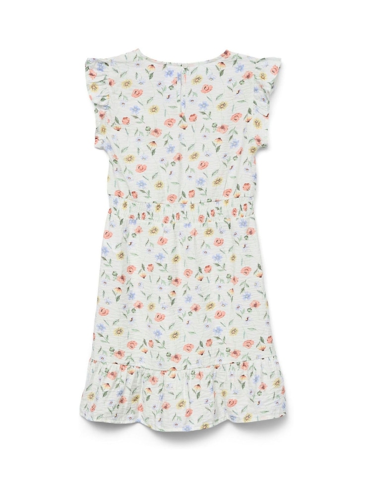 VERO MODA White Floral Frill Short Dress - Image 4 of 4