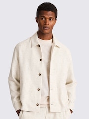 MOSS Natural Neutral Cuban Texture Overshirt - Image 1 of 4