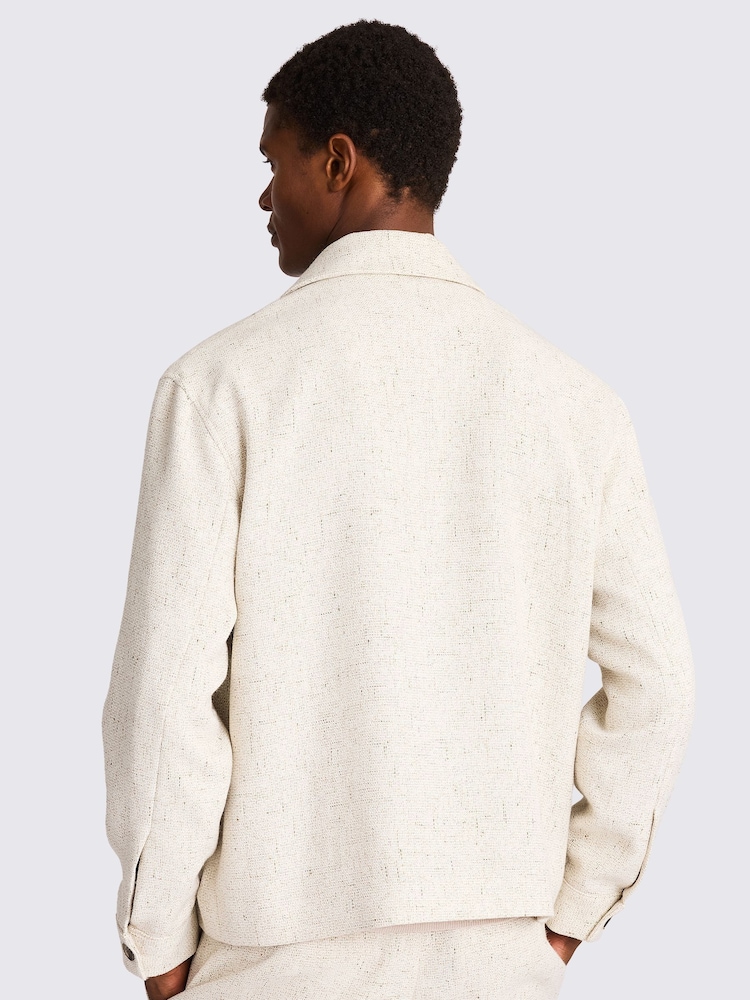 MOSS Natural Neutral Cuban Texture Overshirt - Image 2 of 4