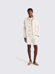 MOSS Natural Neutral Cuban Texture Overshirt - Image 3 of 4