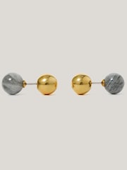Jigsaw Gold Tone Reversible Stud Earrings - Image 1 of 3