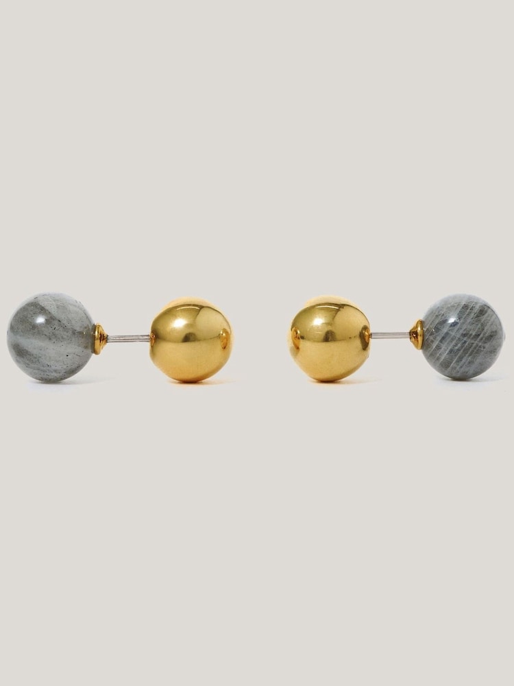 Jigsaw Gold Tone Reversible Stud Earrings - Image 1 of 3
