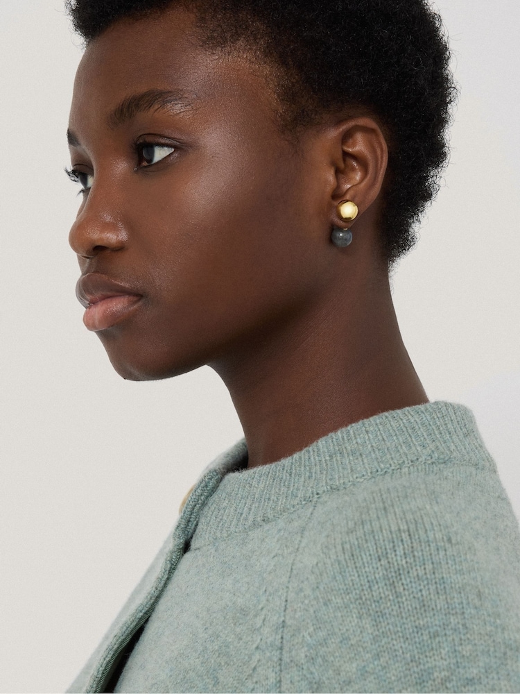 Jigsaw Gold Tone Reversible Stud Earrings - Image 2 of 3