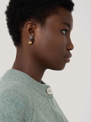 Jigsaw Gold Tone Reversible Stud Earrings - Image 3 of 3