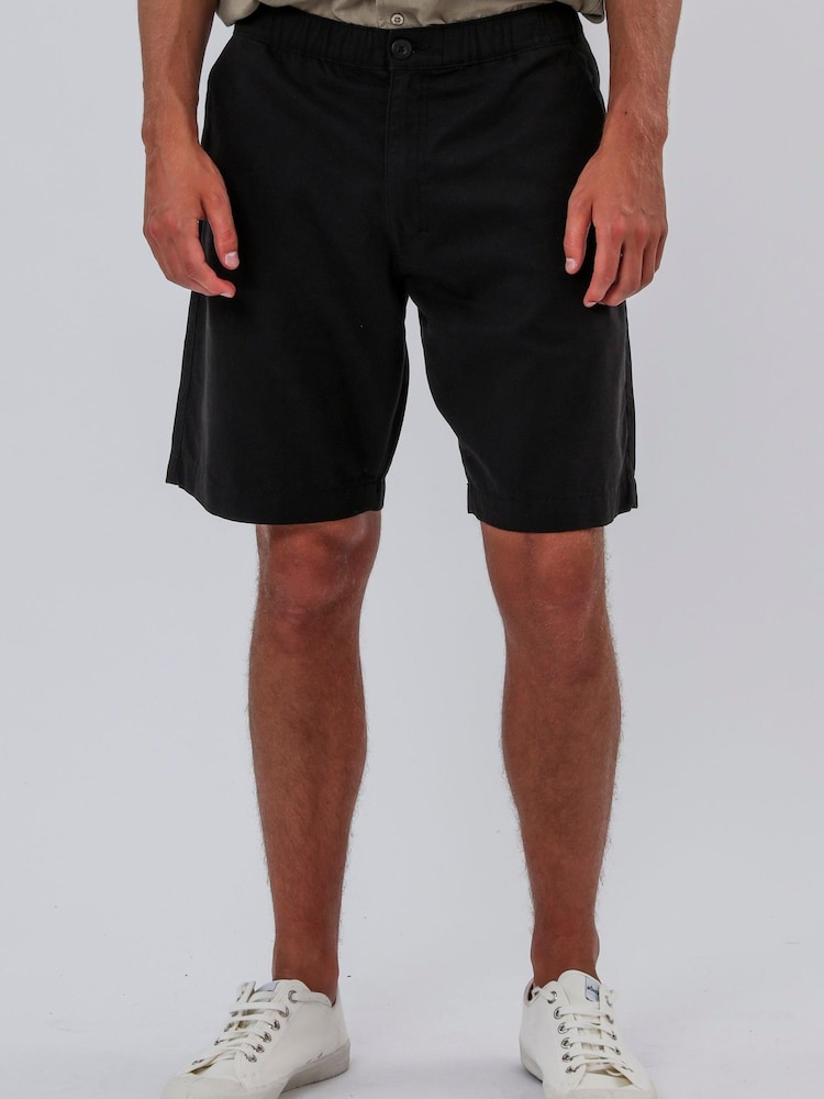 Religion Black Elasticated Chino Shorts - Image 1 of 6