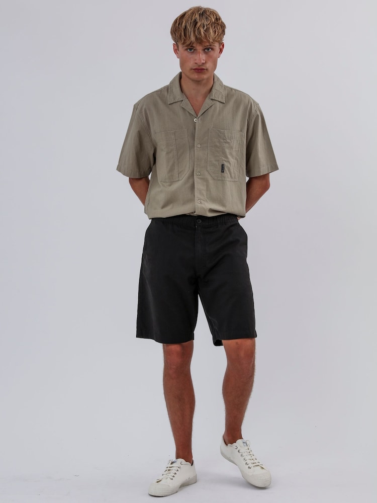 Religion Black Elasticated Chino Shorts - Image 2 of 6